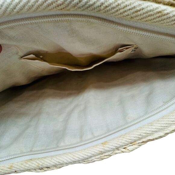 Vintage 70’s Handmade Knit Bamboo Rattan Straw Clutch Bag Handbag Purse Wristlet - Picture 13 of 16